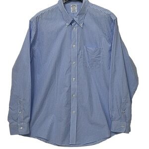 Brooks Brothers 1818 Regent Button Collar Long Sleeve Check Shirt Cotton Men 2XL